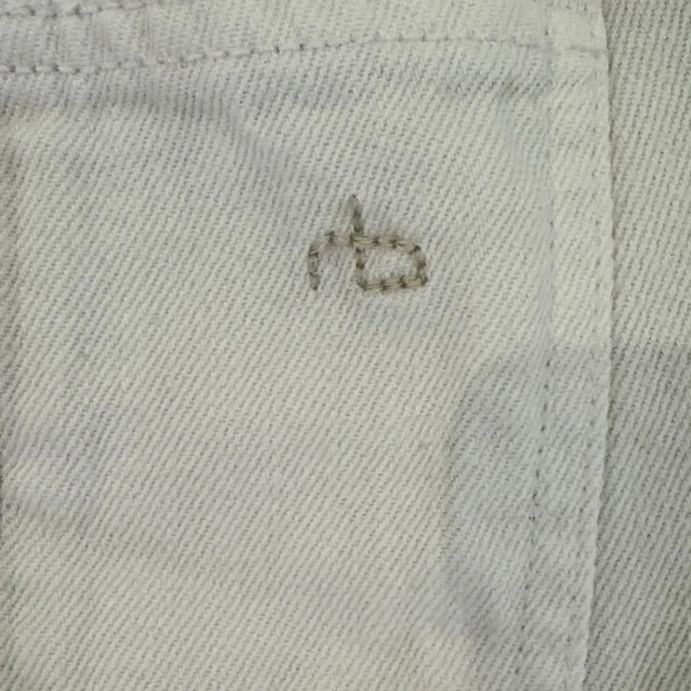 rag & bone Off-White Distressed Denim Cutoff Shorts